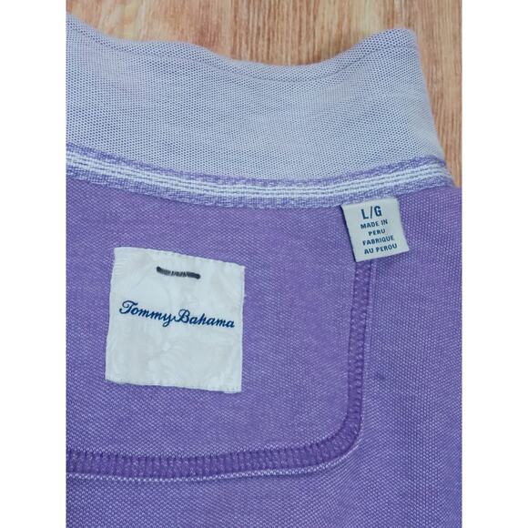 Tommy Bahama Men’s Sweater Long Sleeve 1/4 Zip Casual Golf Lilac Size Large - Picture 7 of 12